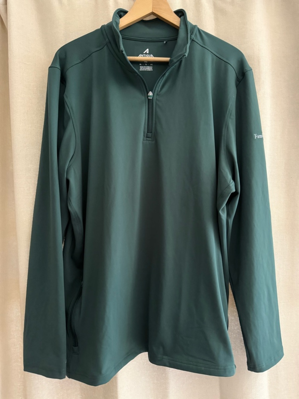 Antigua Forest Green 1/4 Zip Performance Pullover